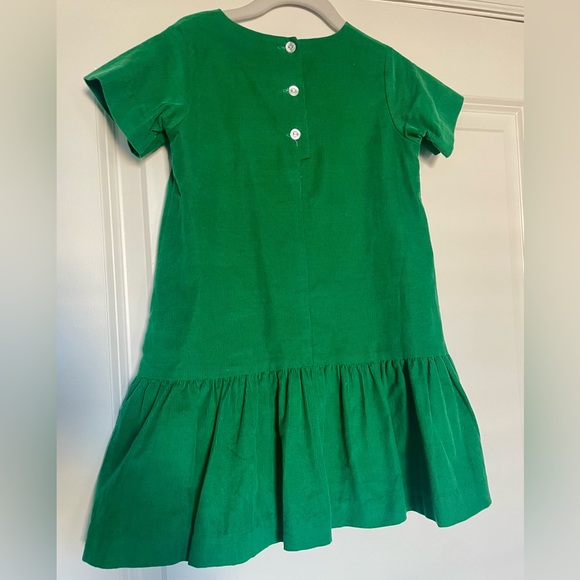 Little English Asymmetrical Jillian Dress - Nantucket Corduroy in Evergreen - Picture 3 of 5